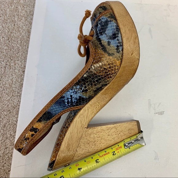 Michael Kors sling back snake skin wooden clogs - Picture 10 of 11